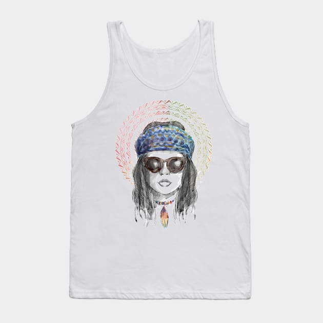 Indigenous Girl Artwork Tank Top by Utopia Shop